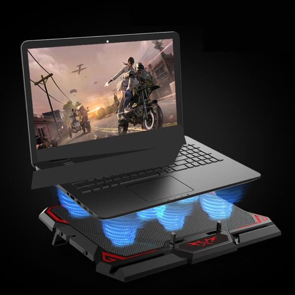 gaming lapcooler notebook cooling pad 6 silent red/blue led fans powerful air flow portable adjustable stand pads
gaming lapcooler notebook cooling pad 6 silent red/blue led fans powerful air flow portable adjustable stand pads