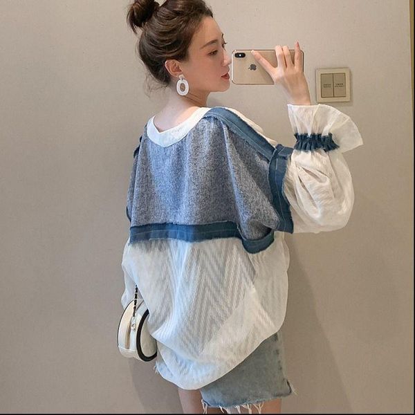 spring japanese loose sweet womens blouses v neck lace patchwork harajuku flare sleeve chiffon shirt a36, White
spring japanese loose sweet womens blouses v neck lace patchwork harajuku flare sleeve chiffon shirt a36, White