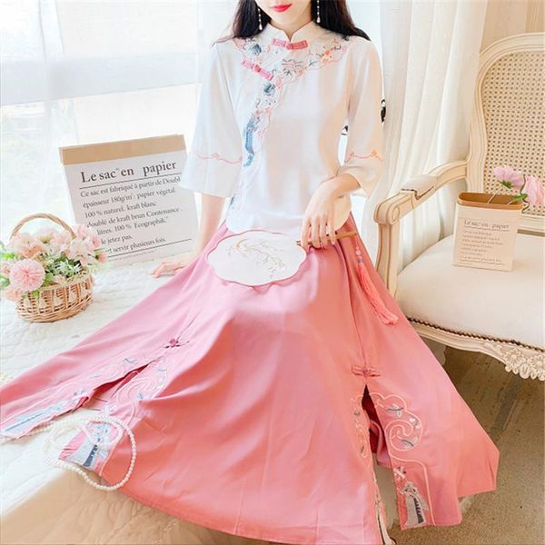 women traditional chinese hanfu costume embroidery folk ancient vintage fairy dance performance outfits skirt and ethnic clothing, Red
women traditional chinese hanfu costume embroidery folk ancient vintage fairy dance performance outfits skirt and ethnic clothing, Red