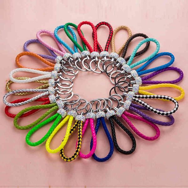 5pcs/lot diamond-studded braided leather cord keychain personalized couple with diamonds diy jewelry accessories, Silver
5pcs/lot diamond-studded braided leather cord keychain personalized couple with diamonds diy jewelry accessories, Silver