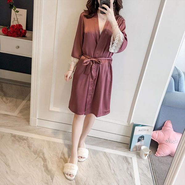 bridesmaid robes satin robe women sleepwear bride elegant lace dressing gown bathrobe kimono silk bath sleep lounge, Black;red
bridesmaid robes satin robe women sleepwear bride elegant lace dressing gown bathrobe kimono silk bath sleep lounge, Black;red