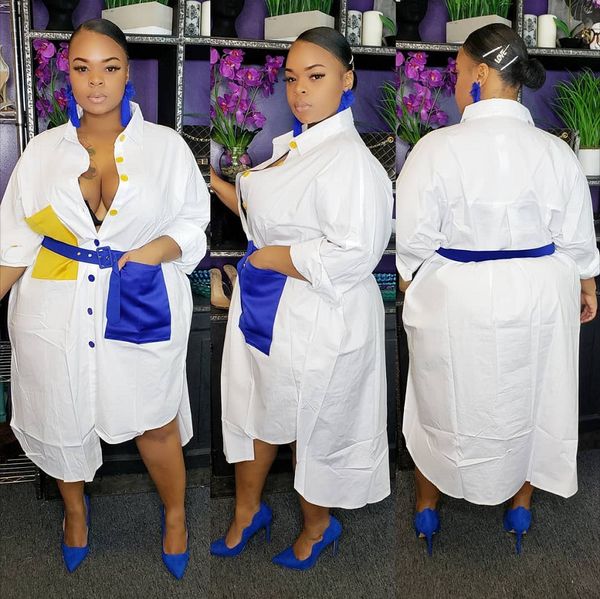 dress white shirts loose ladies big button up with waist pockets female fashion belt african spring yyom, Black;gray
dress white shirts loose ladies big button up with waist pockets female fashion belt african spring yyom, Black;gray