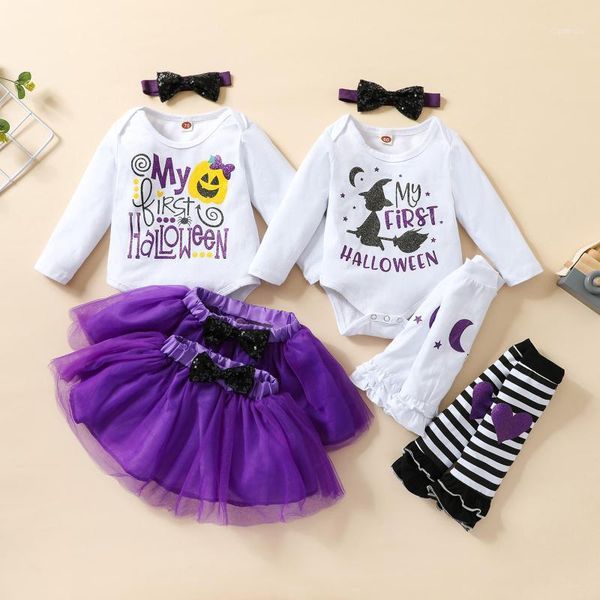 clothing sets 4pcs halloween baby girls outfit, pumpkin letter printing long sleeve round collar romper + mesh skirt leggings headwear set, White
clothing sets 4pcs halloween baby girls outfit, pumpkin letter printing long sleeve round collar romper + mesh skirt leggings headwear set, White