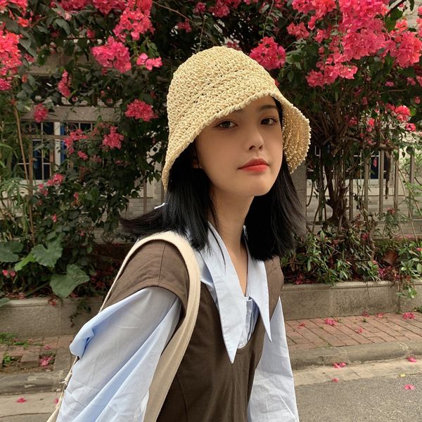 2021 summer straw hat women's face small solid color versatile hand hook straw hat leisure travel big eaves hat, Blue;gray
2021 summer straw hat women's face small solid color versatile hand hook straw hat leisure travel big eaves hat, Blue;gray