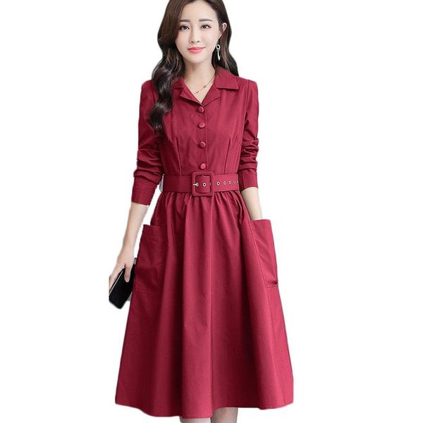 casual dresses 2021 spring and autumn korean fashion long-sleeved dress with belt pocket leisure vestido office clothing, Black;gray
casual dresses 2021 spring and autumn korean fashion long-sleeved dress with belt pocket leisure vestido office clothing, Black;gray