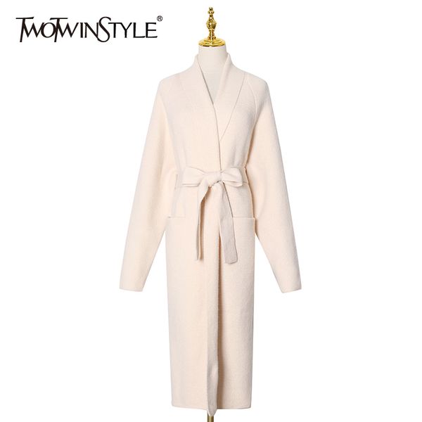 twotwinstyle loose tweed sweater for women v neck long sleeve lace up bowknot korean solid knitted cardigans female fashion 210517, White;black
twotwinstyle loose tweed sweater for women v neck long sleeve lace up bowknot korean solid knitted cardigans female fashion 210517, White;black