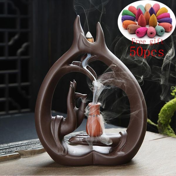 fragrance lamps smoke waterfall backflow incense burner creative home decor lotus holder portable ceramic censer buddha hand handicrafts
fragrance lamps smoke waterfall backflow incense burner creative home decor lotus holder portable ceramic censer buddha hand handicrafts