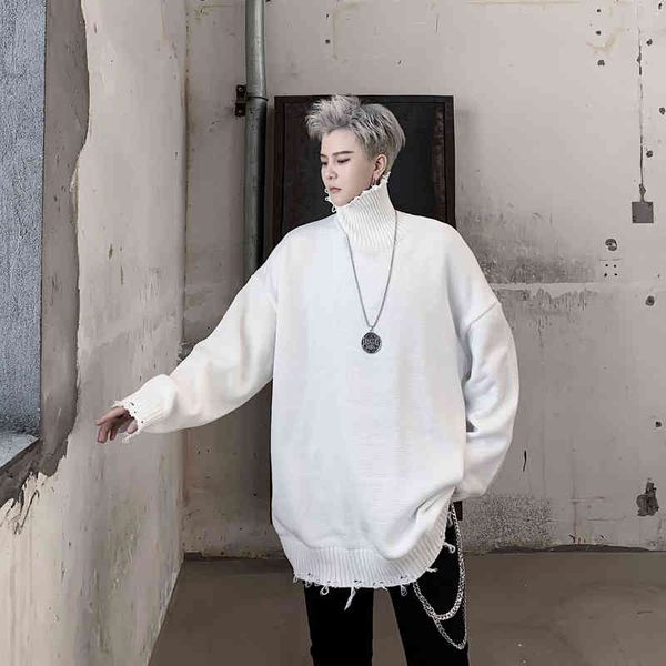 men's sweaters men turtleneck hole loose solid knitted pullover autumn winter male women street hip hop punk gothic 63h5, White;black
men's sweaters men turtleneck hole loose solid knitted pullover autumn winter male women street hip hop punk gothic 63h5, White;black
