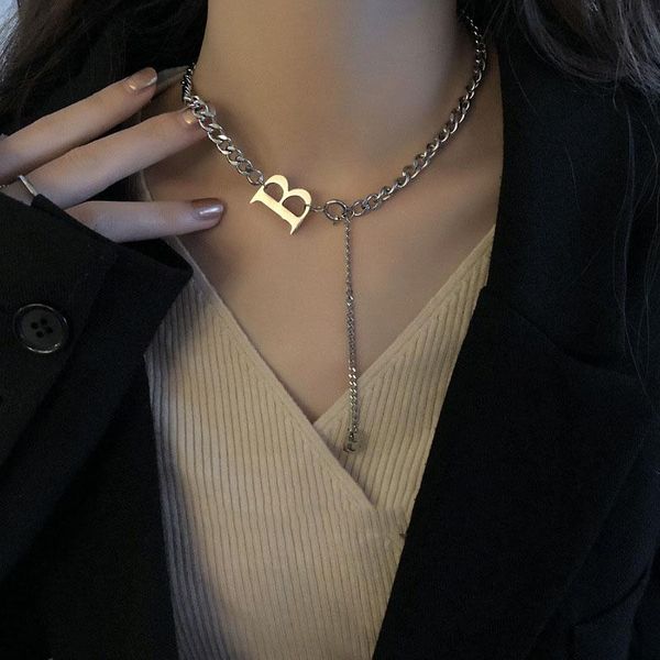 pendant necklaces classic b letter titanium steel short necklace for woman 2021 gothic korean jewelry hip hop party girl's clavicle cha, Silver
pendant necklaces classic b letter titanium steel short necklace for woman 2021 gothic korean jewelry hip hop party girl's clavicle cha, Silver