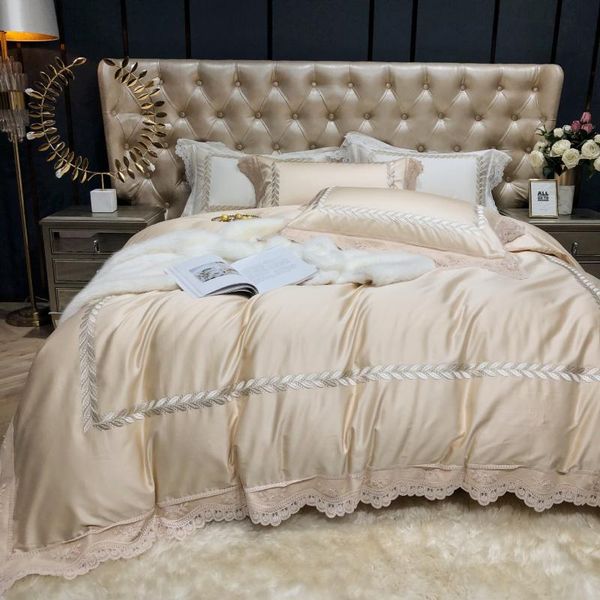 bedding sets high-end european-style 140 egyptian cotton lace embroidery four-piece light luxury six-piece set king size
bedding sets high-end european-style 140 egyptian cotton lace embroidery four-piece light luxury six-piece set king size