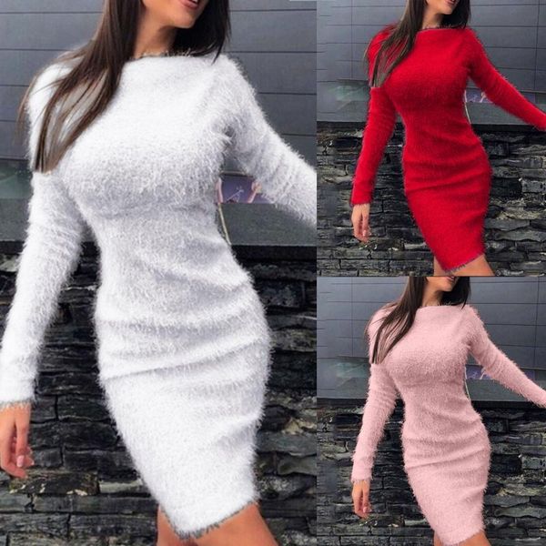 casual dresses ladies slim plush sweater dress women's autumn winter crewneck long sleeves solid color knit female high street party ro, Black;gray
casual dresses ladies slim plush sweater dress women's autumn winter crewneck long sleeves solid color knit female high street party ro, Black;gray