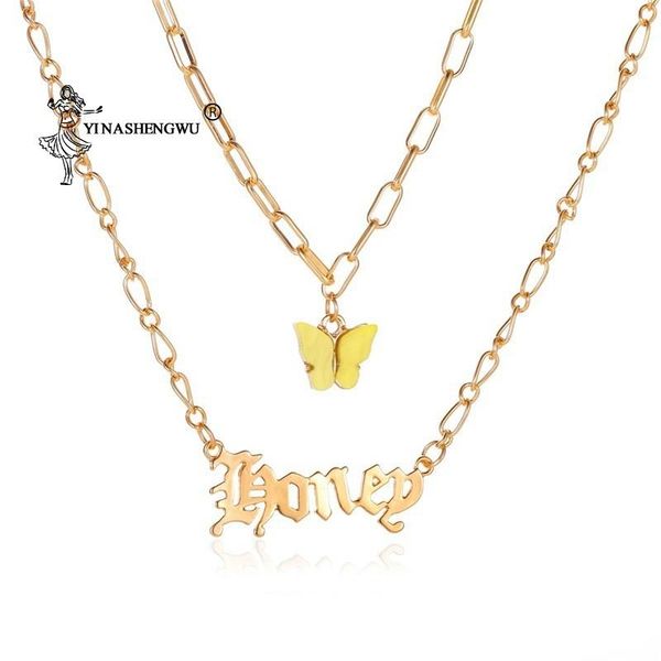 pendant necklaces fashion girl double acrylic colorful butterfly necklace letter angel women's party gift, Silver
pendant necklaces fashion girl double acrylic colorful butterfly necklace letter angel women's party gift, Silver
