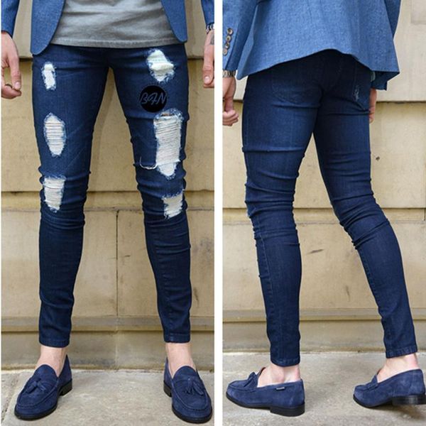 men's jeans ripped skinny pencil motorcycle party casual trousers high street clothing 2021 listing man denim pants, Blue
men's jeans ripped skinny pencil motorcycle party casual trousers high street clothing 2021 listing man denim pants, Blue