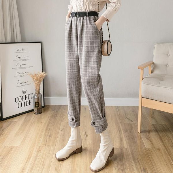 high waist plaid harem pants women office wear elegant lattice woolen trousers mujer plus size 2021 straight women's & capris, Black;white
high waist plaid harem pants women office wear elegant lattice woolen trousers mujer plus size 2021 straight women's & capris, Black;white