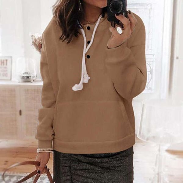 autumn warm women's hoodies solid drawstring long sleeve button female hooded sweatshirts loose casual streetwear lady pullovers &, Black
autumn warm women's hoodies solid drawstring long sleeve button female hooded sweatshirts loose casual streetwear lady pullovers &, Black