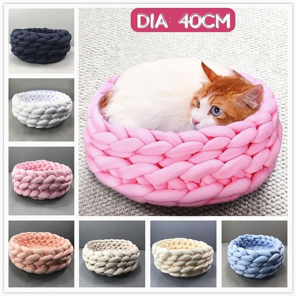 1pc round soft knitted cat house bed thick winter warm puppy dog mat pet nest kitten cushion beds & furniture
1pc round soft knitted cat house bed thick winter warm puppy dog mat pet nest kitten cushion beds & furniture