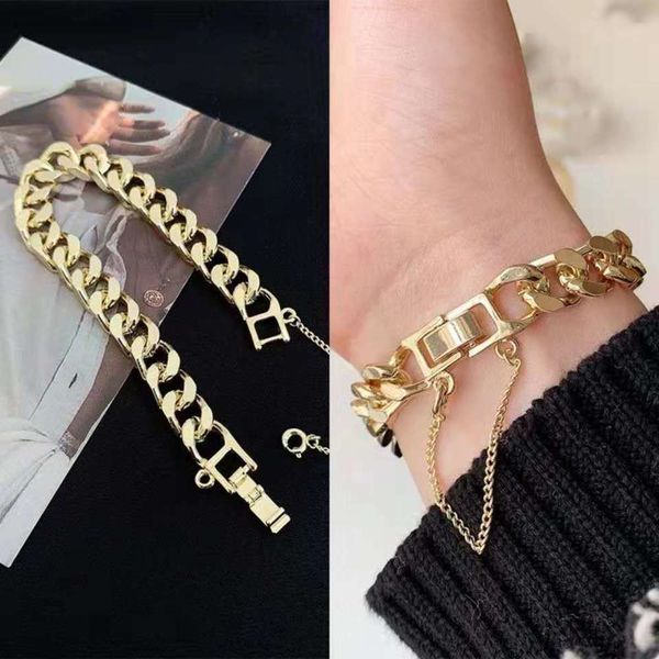 stainless steel simple style temperament bracelet hip hop couple wide chain net red, Black
stainless steel simple style temperament bracelet hip hop couple wide chain net red, Black