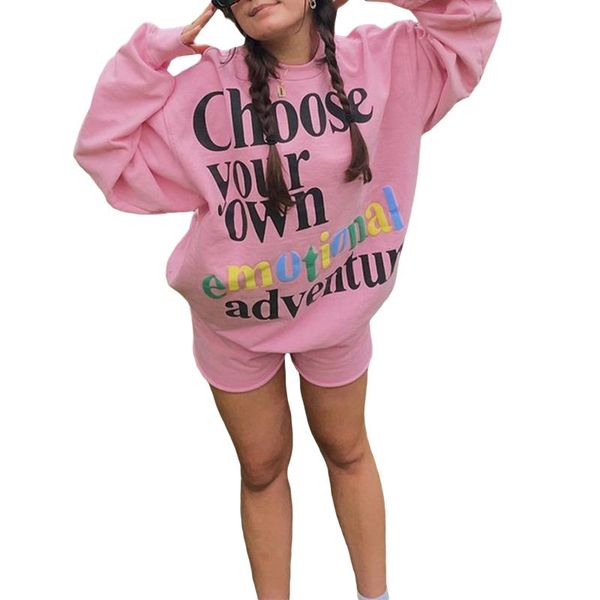 women's tracksuits 2pcs summer alphabet print pullover shorts set, letters long sleeve sweatshirt + girls' elastic waist, Gray
women's tracksuits 2pcs summer alphabet print pullover shorts set, letters long sleeve sweatshirt + girls' elastic waist, Gray