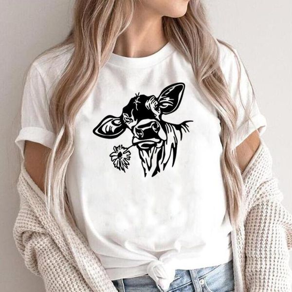 women's t-shirt funny animal cow with flowers tee shirt femme summer short sleeve cotton t women casual harajuku camiseta mujer, White
women's t-shirt funny animal cow with flowers tee shirt femme summer short sleeve cotton t women casual harajuku camiseta mujer, White