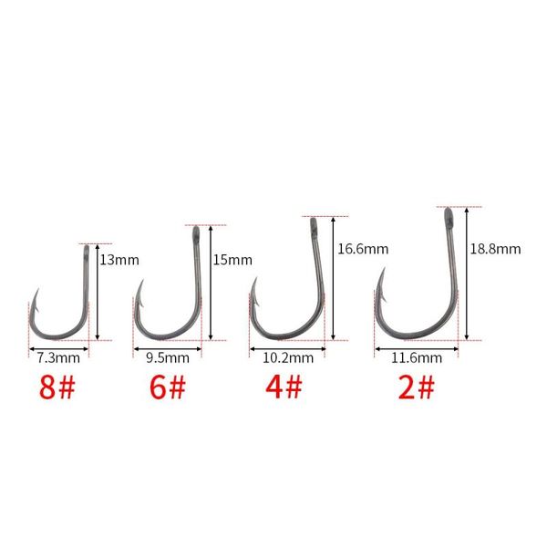 fishing hooks 50 pcs / lot set 2# 4# 6# 8# carp stainless steel soft bait lure single barbed crank boxed
fishing hooks 50 pcs / lot set 2# 4# 6# 8# carp stainless steel soft bait lure single barbed crank boxed