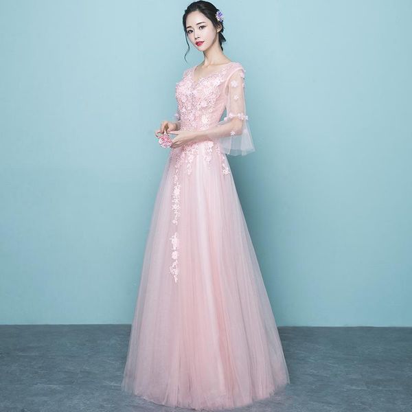 party dresses arrival pink half flared sleeve long lady girl women princess bridesmaid banquet performance ball dress gown, White;black
party dresses arrival pink half flared sleeve long lady girl women princess bridesmaid banquet performance ball dress gown, White;black