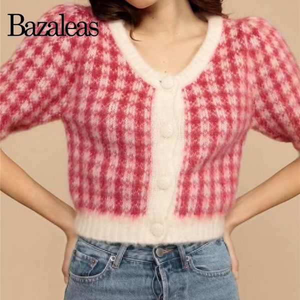 women's knits & tees bazaleas chic red tartan print women sweater casual knitted coat pull femme vintage front buttons cardigan, White
women's knits & tees bazaleas chic red tartan print women sweater casual knitted coat pull femme vintage front buttons cardigan, White