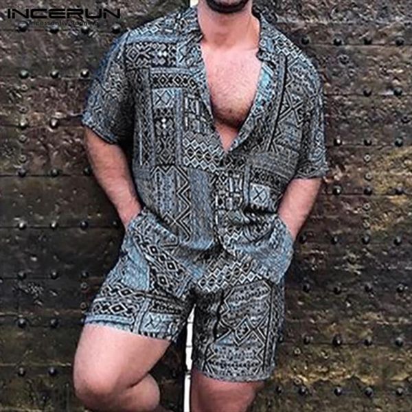 incerun printed sets hawaiian men tracksuits lapel short sleeve shirt beach shorts streetwear breathable summer vintage mens 2 pieces, Gray
incerun printed sets hawaiian men tracksuits lapel short sleeve shirt beach shorts streetwear breathable summer vintage mens 2 pieces, Gray