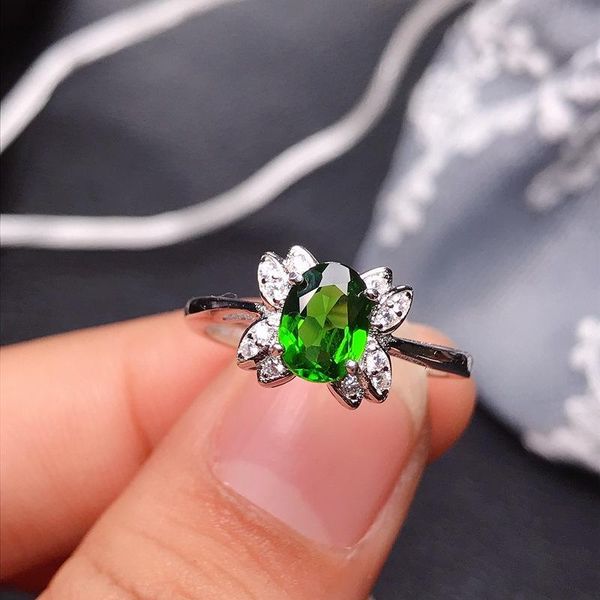 cluster rings elegant silver gemstone ring 5mm * 7 mm natural chrome diopside for woman real 925 anniversary gift, Golden;silver
cluster rings elegant silver gemstone ring 5mm * 7 mm natural chrome diopside for woman real 925 anniversary gift, Golden;silver