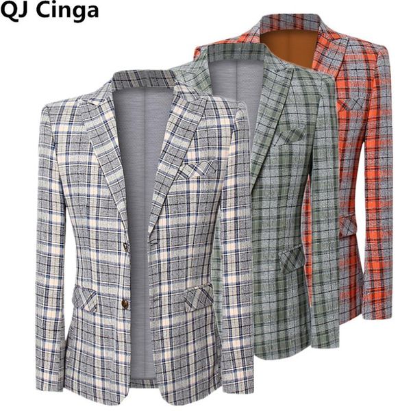 single breasted beige striped plaid suit jacket men's fashion slim fit blazer coat plus size s-4xl 5xl red green men jaqueta suits & bl, White;black
single breasted beige striped plaid suit jacket men's fashion slim fit blazer coat plus size s-4xl 5xl red green men jaqueta suits & bl, White;black
