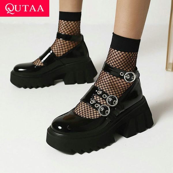 round toe platform punk women pumps spring summer pu patent leather square high heel female shoes big size 35-43 dress, Black
round toe platform punk women pumps spring summer pu patent leather square high heel female shoes big size 35-43 dress, Black