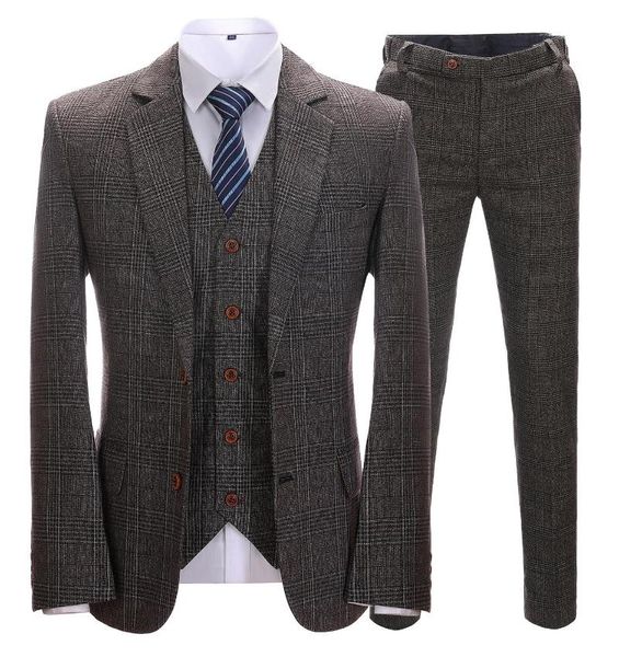 men's suits & blazers wool/tweed plaid tuxedo three- pieces formal regular size wedding business suit jacket pants, White;black
men's suits & blazers wool/tweed plaid tuxedo three- pieces formal regular size wedding business suit jacket pants, White;black
