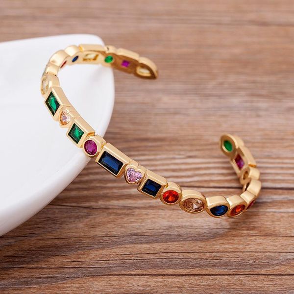 bangle style bohemia rainbow crystal cuff bangles for women love heart geometric figure copper bracelet party fashion jewelry gift, Black
bangle style bohemia rainbow crystal cuff bangles for women love heart geometric figure copper bracelet party fashion jewelry gift, Black