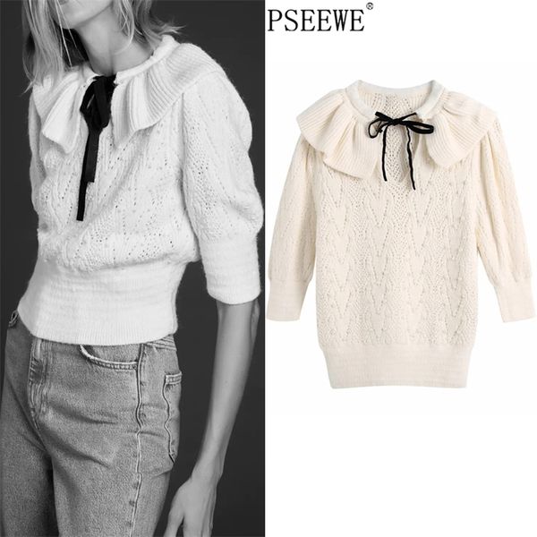 spring beige pearl knitted woman sweater fashion bow short puff sleeve crop knit pullover women ruffle tunic 210519, White;black
spring beige pearl knitted woman sweater fashion bow short puff sleeve crop knit pullover women ruffle tunic 210519, White;black