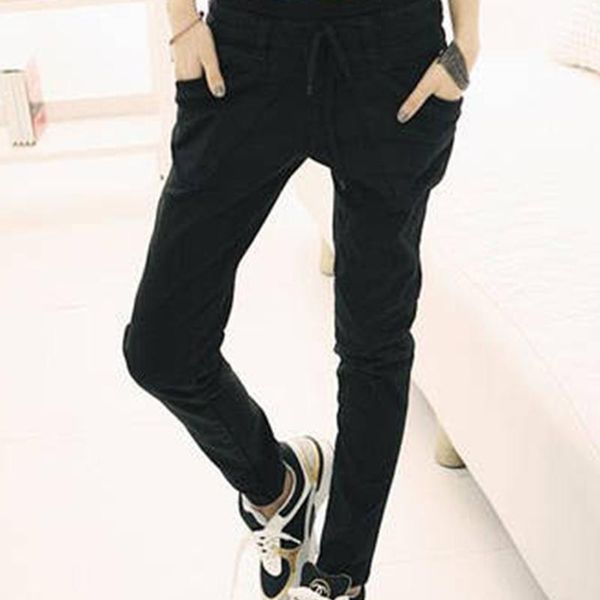 women's pants & capris fashion corea women\\\\\\'s pockets skinny pencil harem trousers elegance solid pantss, Black;white
women's pants & capris fashion corea women\\\\\\'s pockets skinny pencil harem trousers elegance solid pantss, Black;white