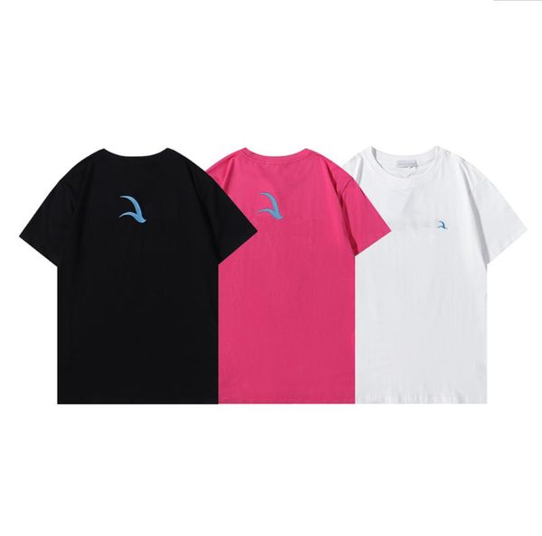men and women paris letter embroidery t shirts seagull contrast color loose casual top, White;black
men and women paris letter embroidery t shirts seagull contrast color loose casual top, White;black