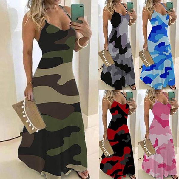 women's ladies plus size camouflage sleeveless v-collar long dress elegant maxi casual slim ankle-length dresses, Black;gray
women's ladies plus size camouflage sleeveless v-collar long dress elegant maxi casual slim ankle-length dresses, Black;gray