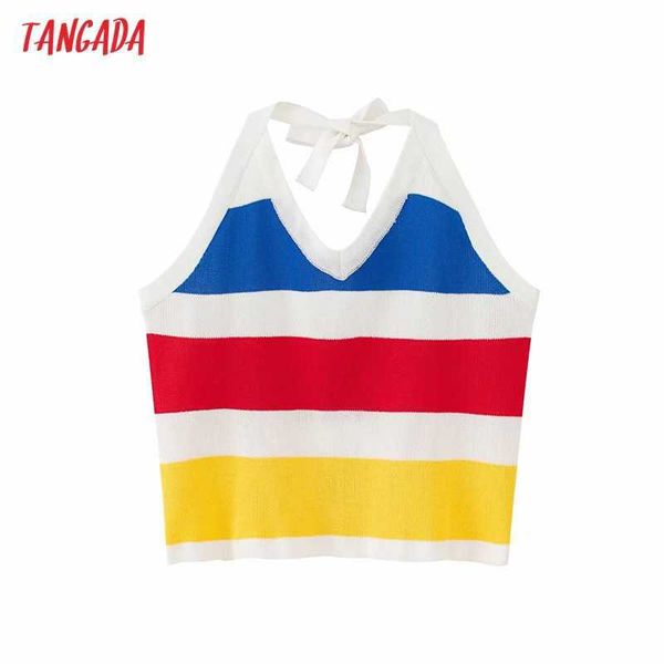 tangada summer women striped halter tank sleeveless backless female knit ab20 210609, White
tangada summer women striped halter tank sleeveless backless female knit ab20 210609, White