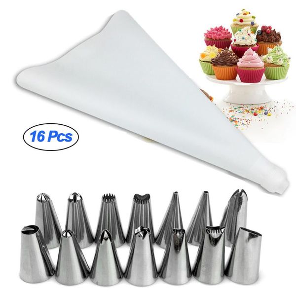 baking & pastry tools 16pcs/set cake decorating tips set icing piping cream bag with stainless steel nozzle diy
baking & pastry tools 16pcs/set cake decorating tips set icing piping cream bag with stainless steel nozzle diy