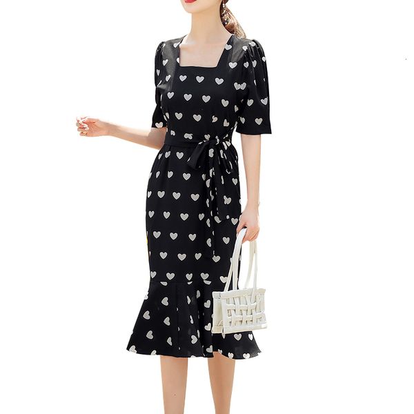 dress french retro love pattern ruffle fishtail trumpet new summer slim knee length black mermaid vestido mujer, Black;gray
dress french retro love pattern ruffle fishtail trumpet new summer slim knee length black mermaid vestido mujer, Black;gray