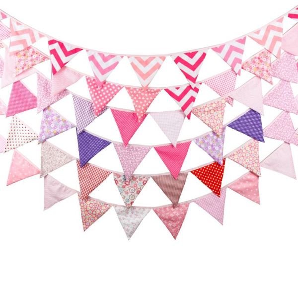 party decoration 12 flags - 3.2m cotton fabric banners christmas bunting decor birthday baby shower room garden pink garland
party decoration 12 flags - 3.2m cotton fabric banners christmas bunting decor birthday baby shower room garden pink garland
