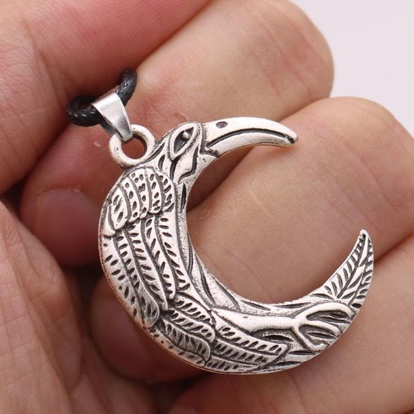 pendant necklaces nostalgia nordic odin raven amulet crow crescent moon wicca necklace viking talisman jewelery, Silver
pendant necklaces nostalgia nordic odin raven amulet crow crescent moon wicca necklace viking talisman jewelery, Silver