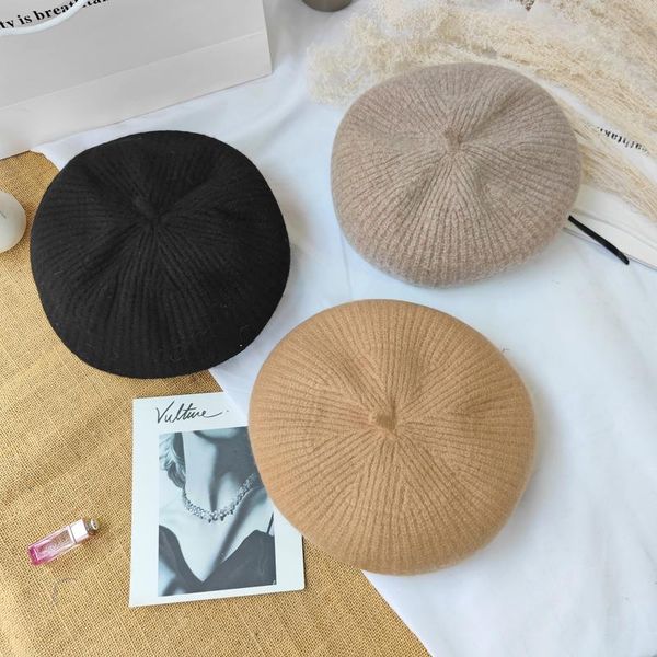 berets early autumn solid color wool beret women's retro wild painter trend literary hat, Blue;gray
berets early autumn solid color wool beret women's retro wild painter trend literary hat, Blue;gray