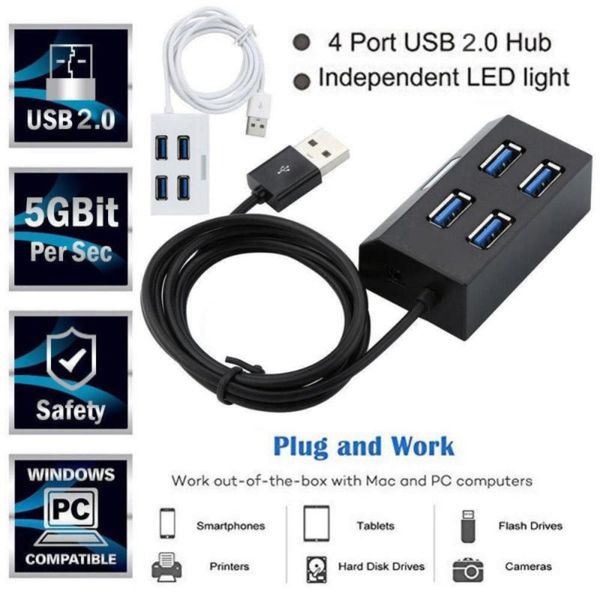 hubs mini usb 2.0 hi-speed 4 port hub splitter adapter for pc computer portable hard drives multiple
hubs mini usb 2.0 hi-speed 4 port hub splitter adapter for pc computer portable hard drives multiple