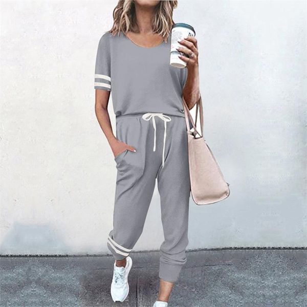 women's two piece pants tracksuit women set ladies pure color leisuit 2 outfits o-neck pullover short sleeve drawstring sets, White
women's two piece pants tracksuit women set ladies pure color leisuit 2 outfits o-neck pullover short sleeve drawstring sets, White