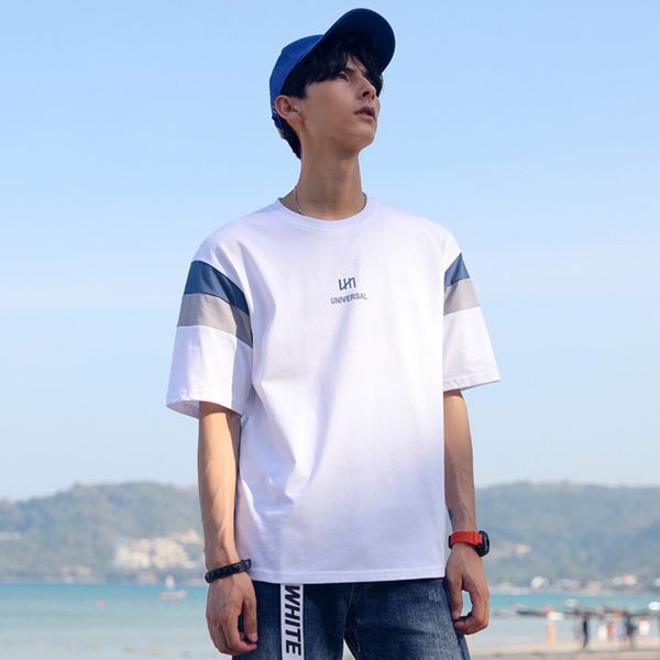 hanluxin 2021 spring and summer new short sve men's round neck contrast printing casual cotton t-shirt, White;black
hanluxin 2021 spring and summer new short sve men's round neck contrast printing casual cotton t-shirt, White;black