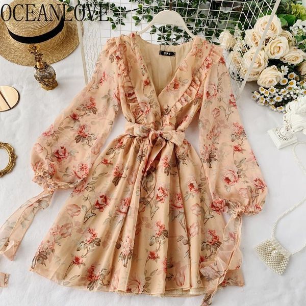 casual dresses oceanlove evening party dress women print floral v neck puff sleeve vestidos 2021 spring high waist lace up 14011, Black;gray
casual dresses oceanlove evening party dress women print floral v neck puff sleeve vestidos 2021 spring high waist lace up 14011, Black;gray