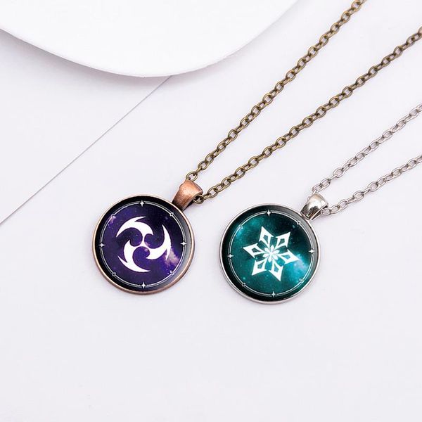 pendant necklaces fashion water fire grass wind necklace colorful luminous glass cabochon neck chain friends cosplay anime accessories, Silver
pendant necklaces fashion water fire grass wind necklace colorful luminous glass cabochon neck chain friends cosplay anime accessories, Silver
