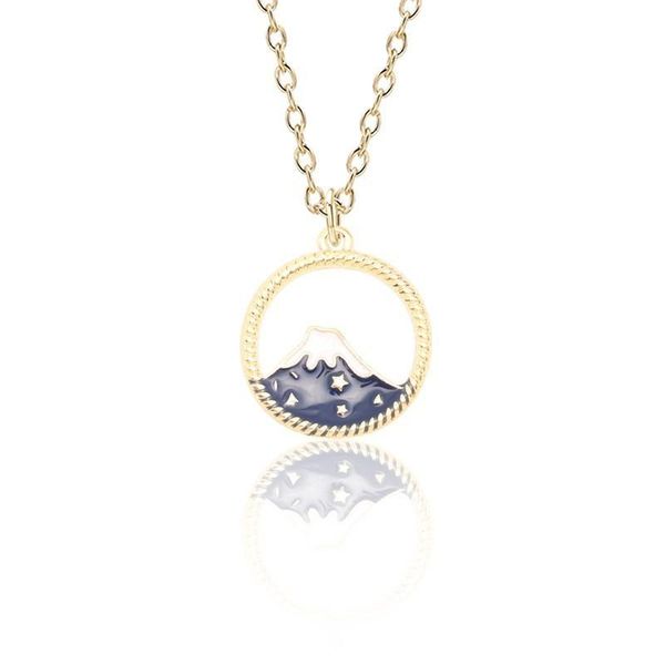 pendant necklaces cartoon snow mountain necklace for women gold enamel colorful round frame japan mount fuji pendants jewelry collares, Silver 
pendant necklaces cartoon snow mountain necklace for women gold enamel colorful round frame japan mount fuji pendants jewelry collares, Silver
