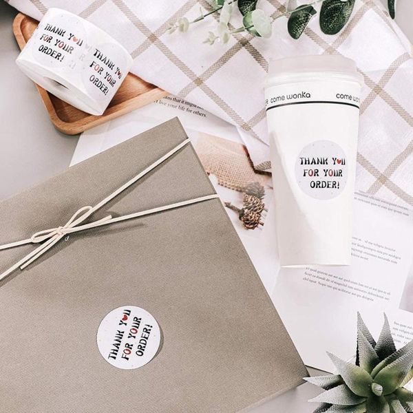 gift wrap 500x/roll 1.5 inch thank you for your order sticker labels sealing decoration wrapped waterproof kraft stickers
gift wrap 500x/roll 1.5 inch thank you for your order sticker labels sealing decoration wrapped waterproof kraft stickers