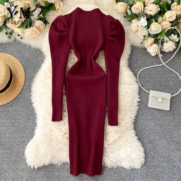 casual dresses yuoomuoo good quality comfy elegant knitted sweater women dress puff sleeve ladies party bodycon autumn winter midi, Black;gray
casual dresses yuoomuoo good quality comfy elegant knitted sweater women dress puff sleeve ladies party bodycon autumn winter midi, Black;gray